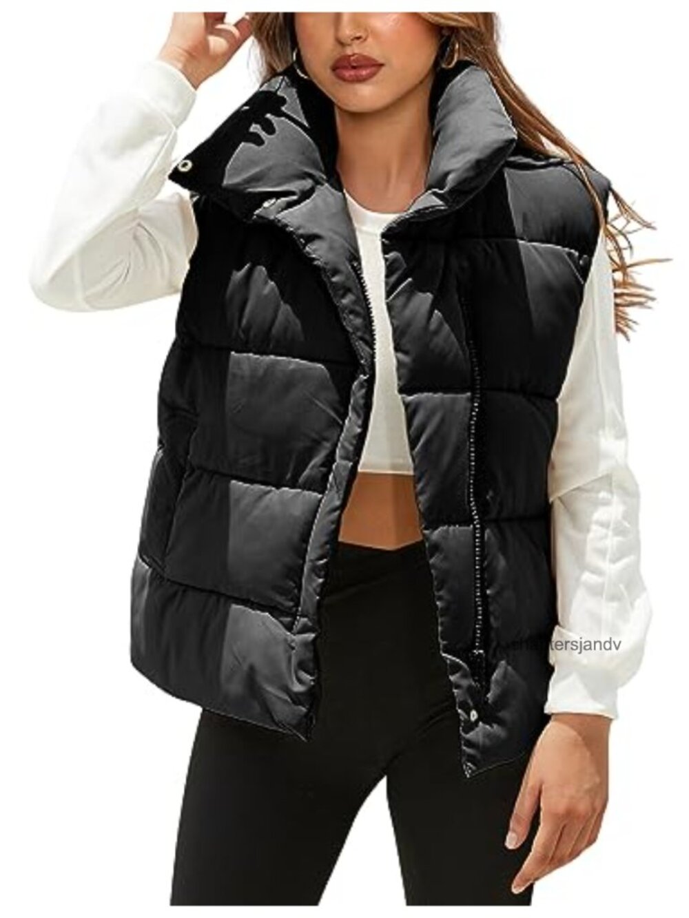 Women's Quilted Puffer Vest Sleeveless Zip-Up Outdoor